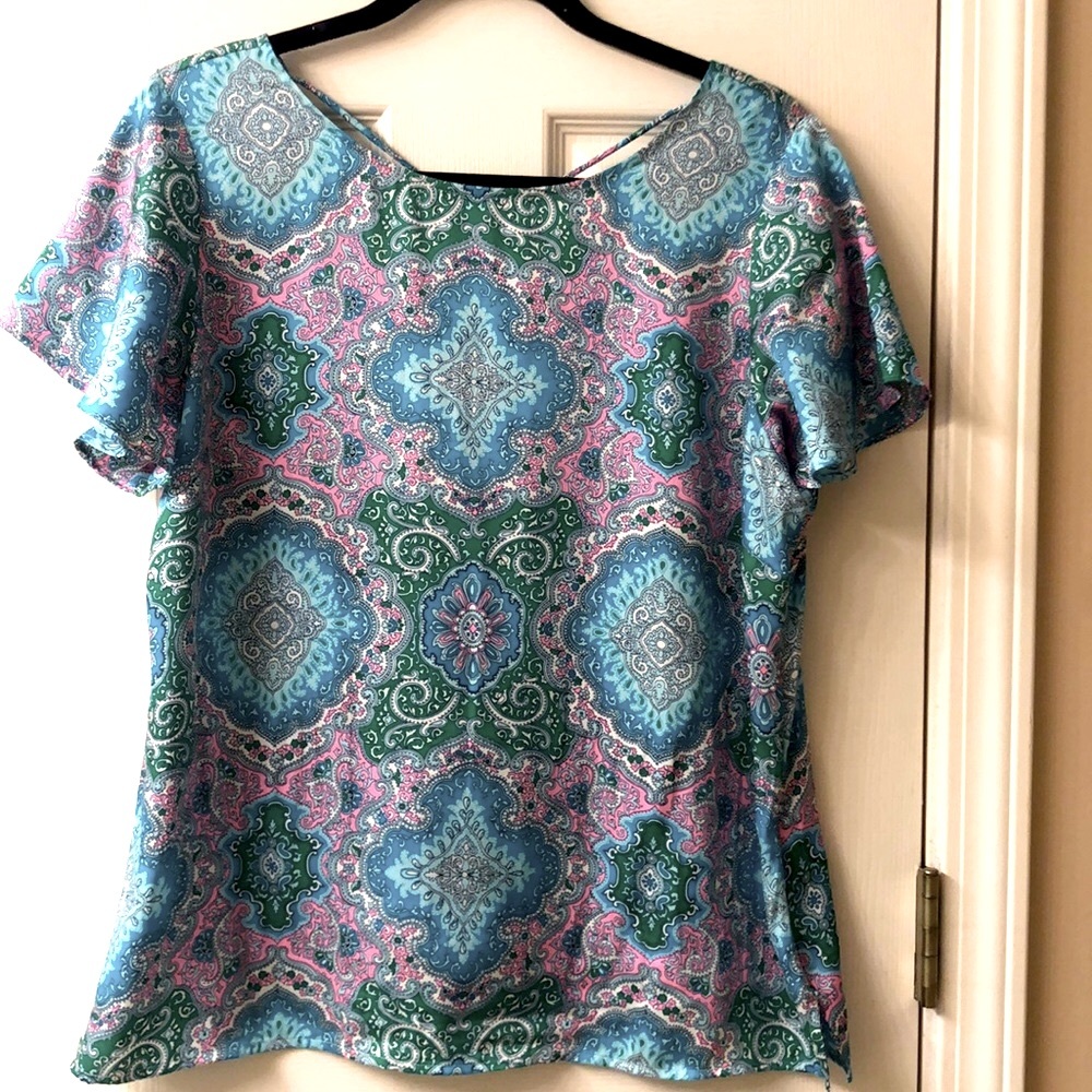 Talbots petite paisley top